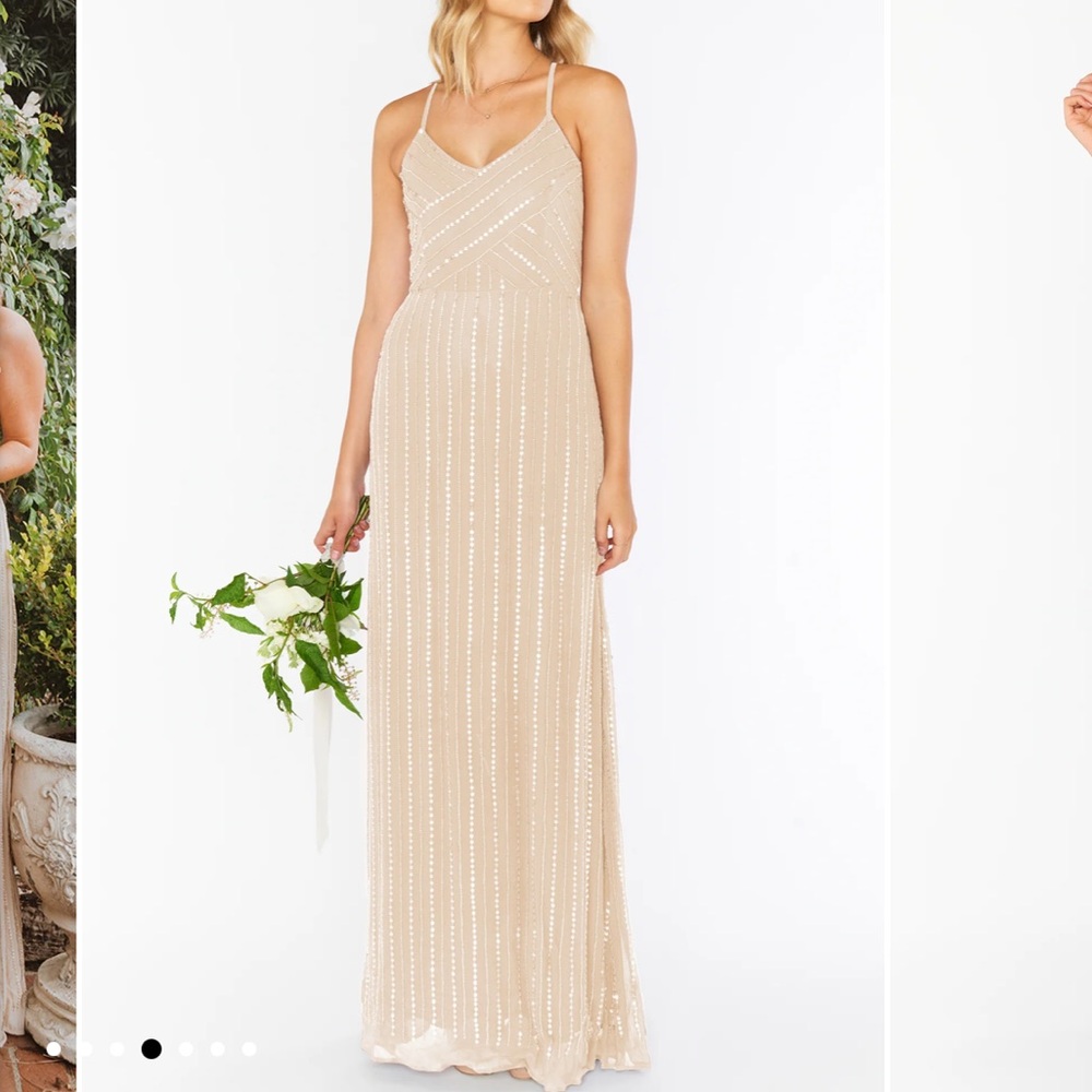 Show Me Your Mumu Gala Dress Champagne Beaded